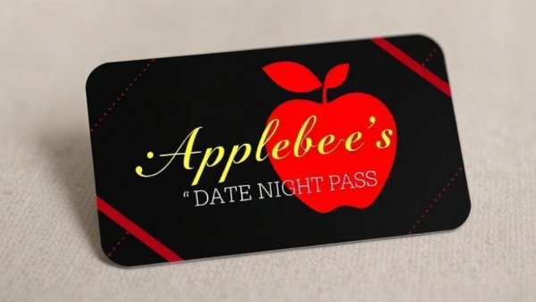 Stylish Applebee's Date Night Pass gift card with red apple design.