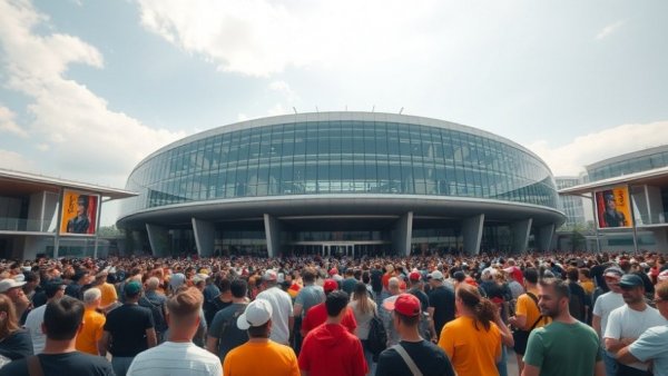 Kansas City Chiefs new headquarters with fans gathered outside