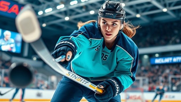 Kristyna Kaltounkova PWHL rookie standout shooting puck in ice hockey.