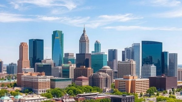 Aerial view of Kansas City skyline, blending historic and modern architecture.