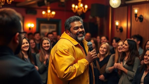 Lively Kansas City event with comedian, engaged audience.