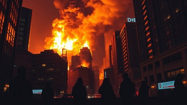 Kansas City neighborhoods engulfed in dramatic downtown fire scene.