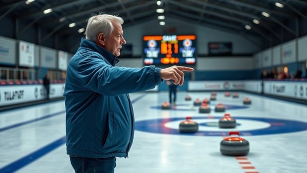 Curling match at Kansas City curling club with active participant.