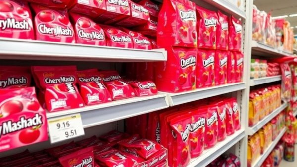 Cherry Mash candy on store shelf, Kansas City local living.