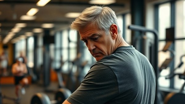 Middle-aged man in gym holding back in discomfort, considering deadlift alternatives.