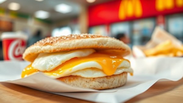 Delicious Egg McMuffin and McDonald's cup on National Egg McMuffin Day.
