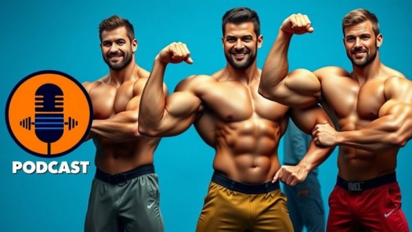Wesley Vissers Pixelated Social Media Posts showing bodybuilders flexing with podcast logo