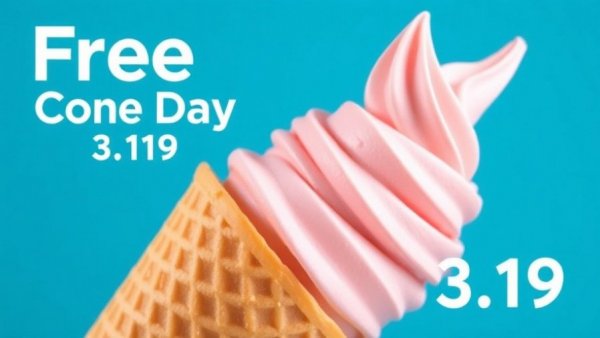 Dairy Queen Free Cone Day promotion with ice cream cone.
