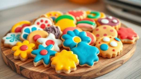 Artistic cookies on platter reflect Kansas City neighborhoods theme.