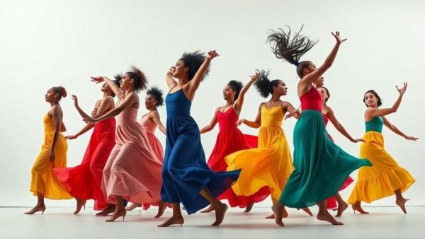 Dynamic dancers in colorful attire creating a vibrant Kansas City local businesses scene.