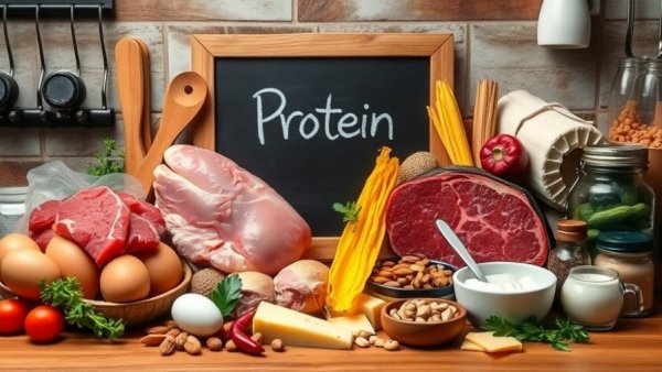 Assortment of high-protein foods in Kansas City kitchen.