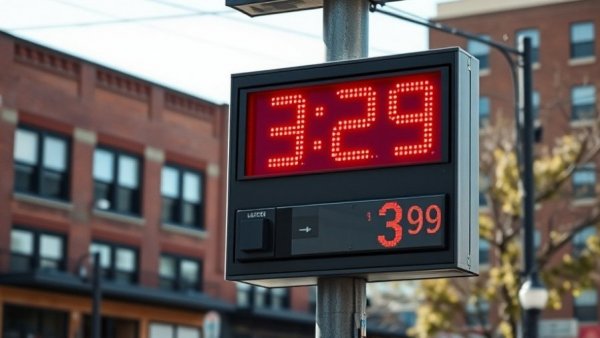 Gas prices in Kansas City neighborhoods displayed on digital sign.