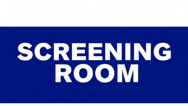 Screening Room event sign, Kansas City neighborhood events.