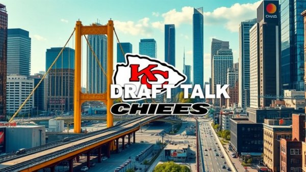 Kansas City Chiefs Draft Talk graphic with city backdrop