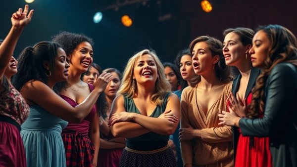 Dramatic stage performance on Kansas City human trafficking play.