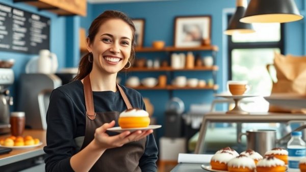 Barista serving pastries in a top cafe, showcasing best restaurants in Kansas City.