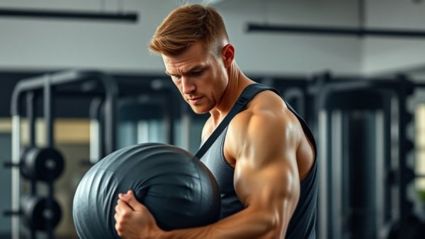 Athlete working out with a sandbag in a gym, Top Performing HYROX Shoes 2026.