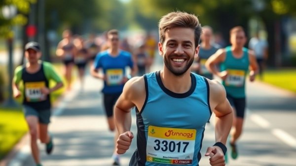 Energetic runner participating in Barry's 30 Day Challenge race.