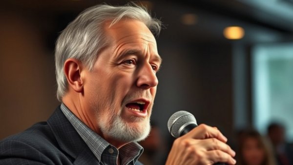 Trump news conference with speaker at a microphone indoors.