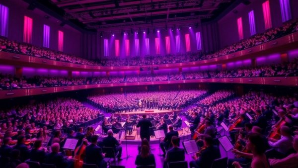 Kansas City Symphony venue with vibrant symphony performance in modern theater.
