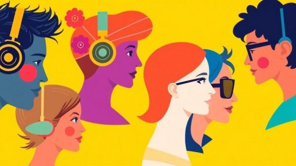 Colorful abstract profiles illustrating teen brain self-care