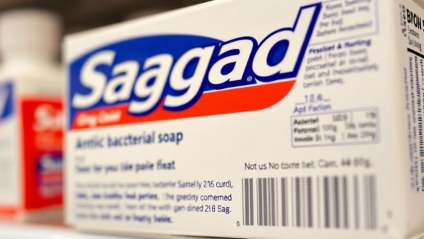 Antibacterial soap packaging with brand details prominently displayed.