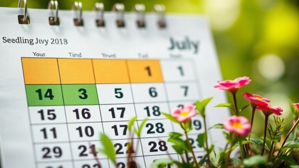Colorful July calendar page for Seedling Giveaway and Spring Plant Sale Kansas City