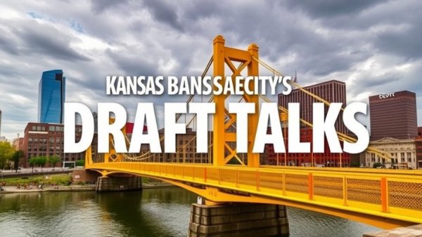 Urban bridge scene with draft talk overlay for Kansas City Chiefs safety prospects.