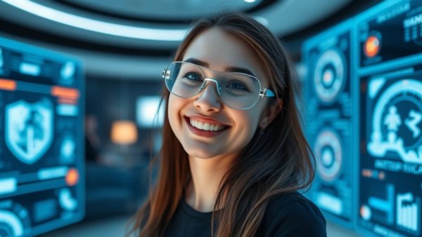 Futuristic mental health technology in Kansas City therapy room.