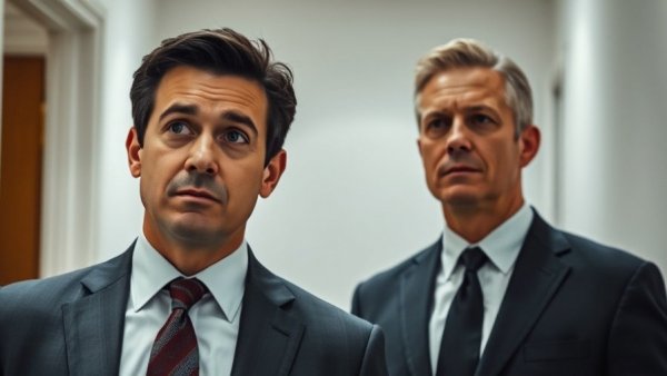 Man surprised, security setting at a Trump news conference