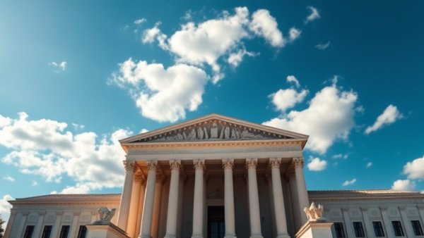 Supreme Court building in sunlight, representing race-based redistricting map challenges.
