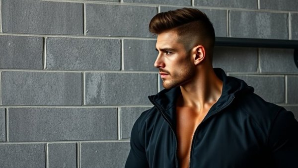 Chris Bumstead in Gymshark apparel leaning against gym wall.