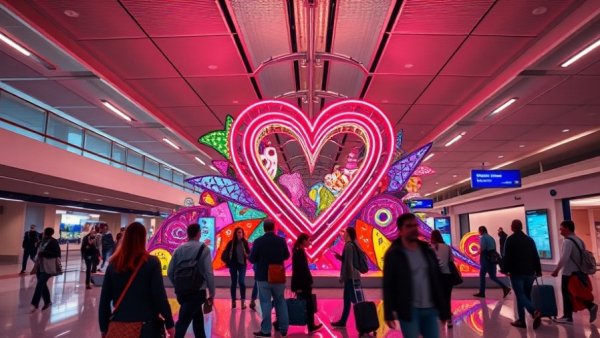 Art installation at Kansas City airport terminal.