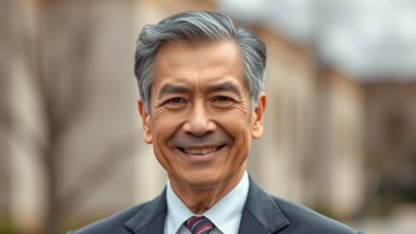 Portrait of a confident man in a formal suit, highlighting leadership.