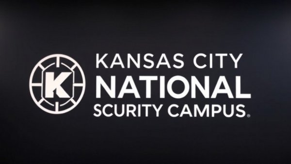 Kansas City National Security Campus logo display for campus expansion announcement.