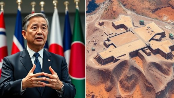 Iran enriched uranium negotiations collage featuring diplomacy and satellite facility view.