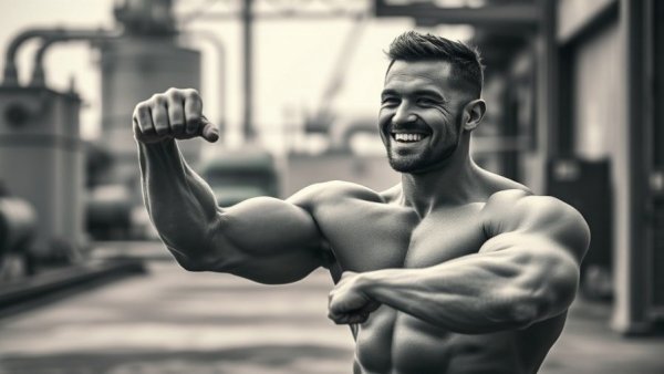 LLou Ferrigno Longevity Secrets, muscular man flexing.
