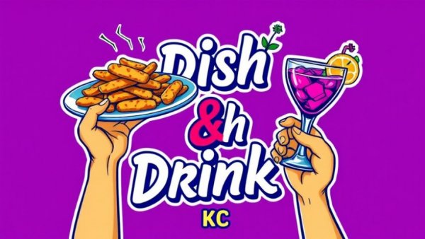 Colorful Kansas City events graphic with food and drink illustration.