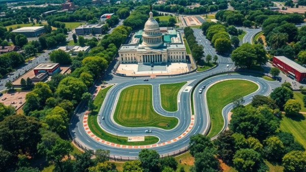 Freedom 250 Grand Prix D.C. race track with Capitol backdrop