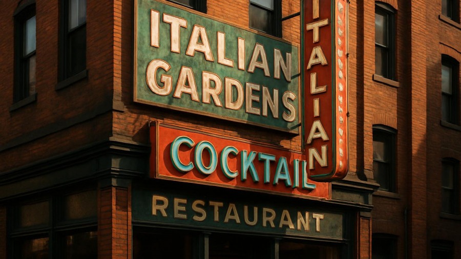 Historic restaurant signage in Kansas City, showcasing vibrant urban charm.
