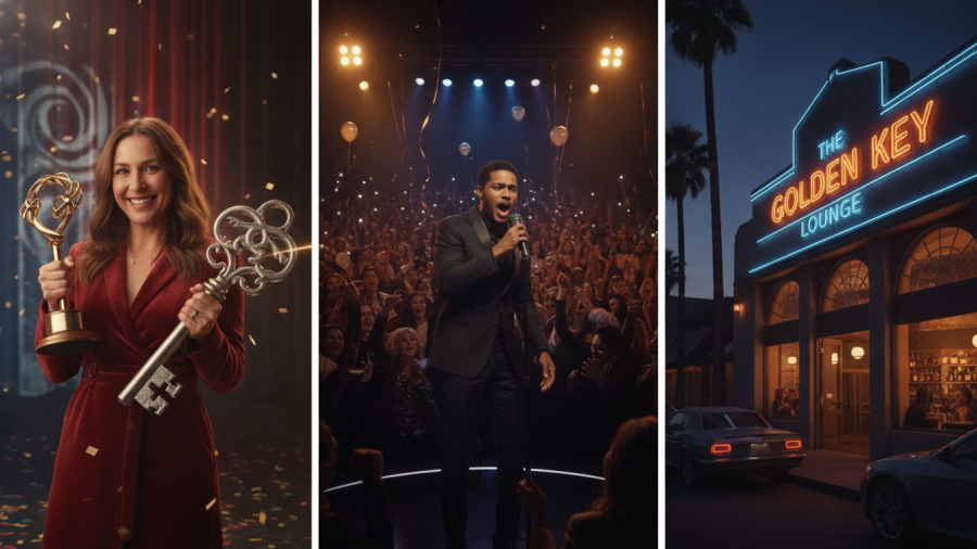 Scenes from West Hollywood bar events including awards and performances.