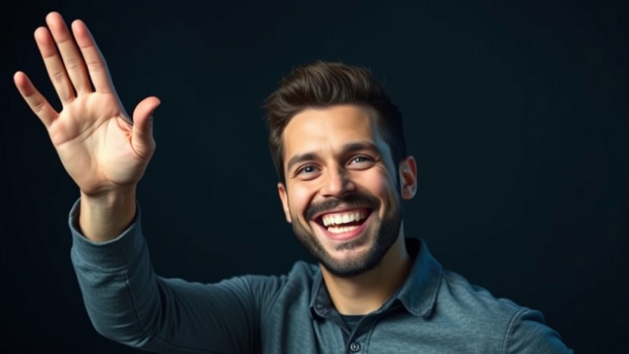 Confident man waving, symbolizing executive compensation controversy and corporate governance ethics.