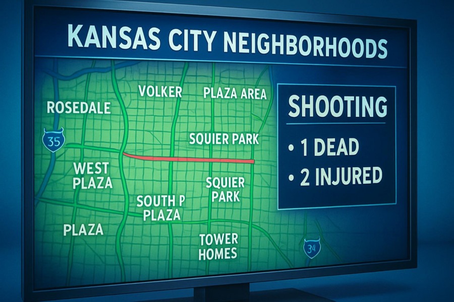 Informative infographic of Kansas City neighborhoods highlighting local living details.
