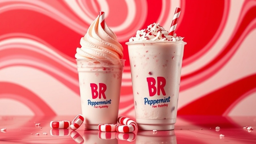 Festive peppermint ice cream specials promoting local businesses in Kansas City.