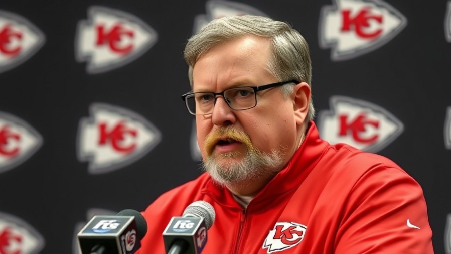 Andy Reid at Kansas City Chiefs press conference, capturing KC community news.