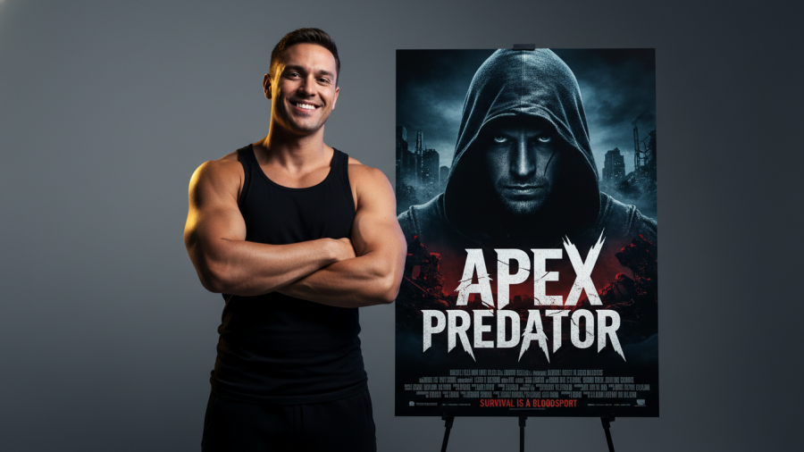 Smiling man in tank top poses confidently for home workouts and fitness motivation.