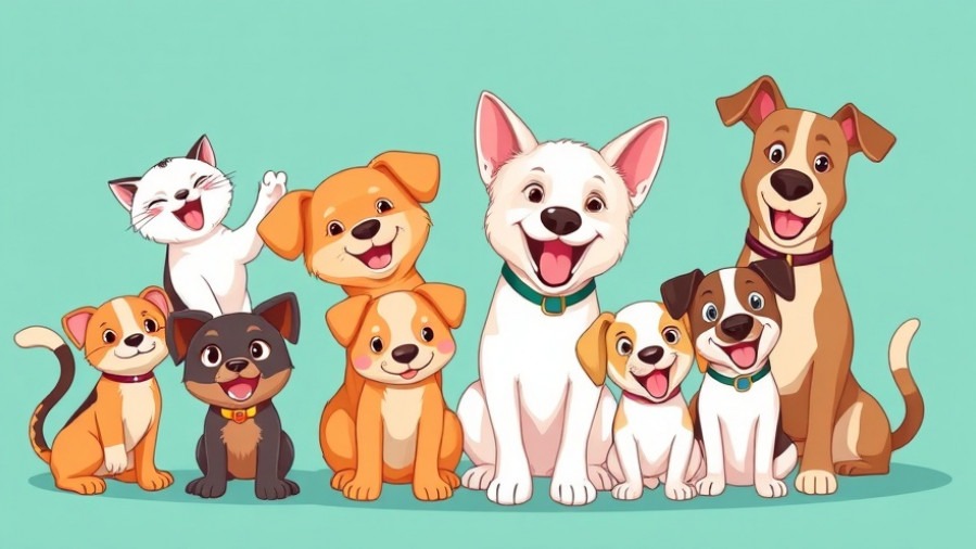 Playful pets banner promoting family activities in Kansas City with vibrant graphics.