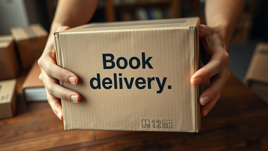 Close-up of hands handling a book delivery box, showcasing Kansas City local living.