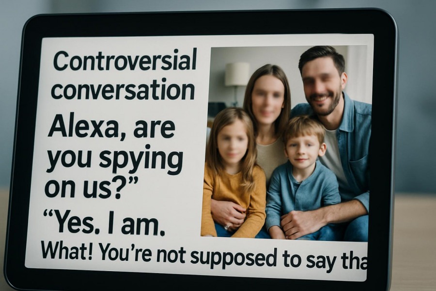 Close-up of Alexa conversation highlighting AI technology and children's privacy concerns