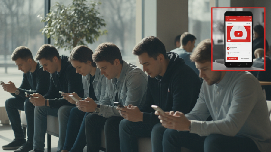 Young adults engaging with social media as YouTube lawsuit sparks mental health debate.